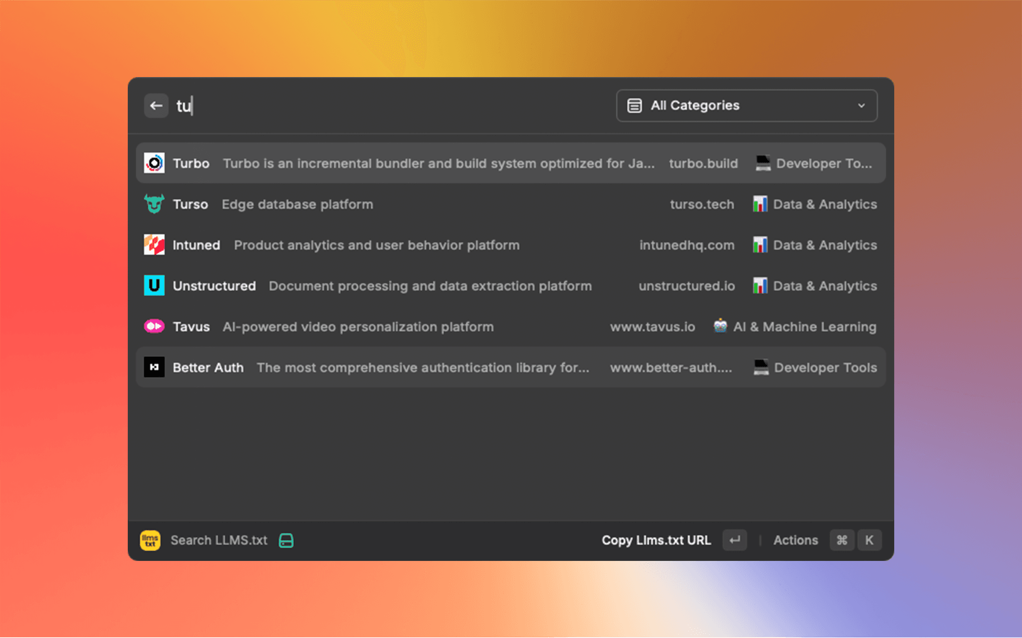 Raycast Extension Screenshot