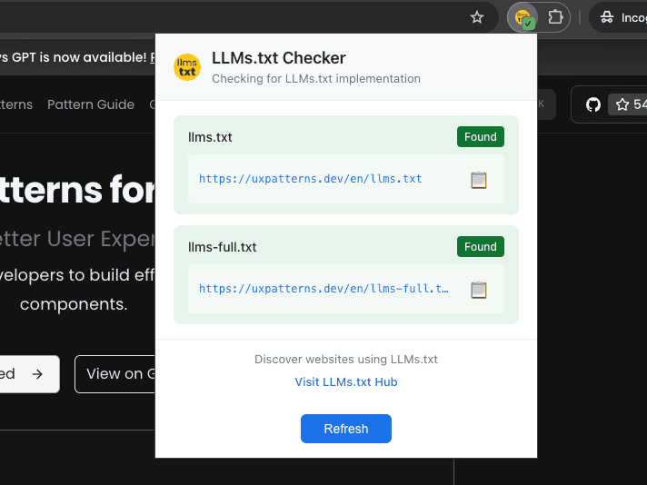 LLMs.txt Checker Screenshot